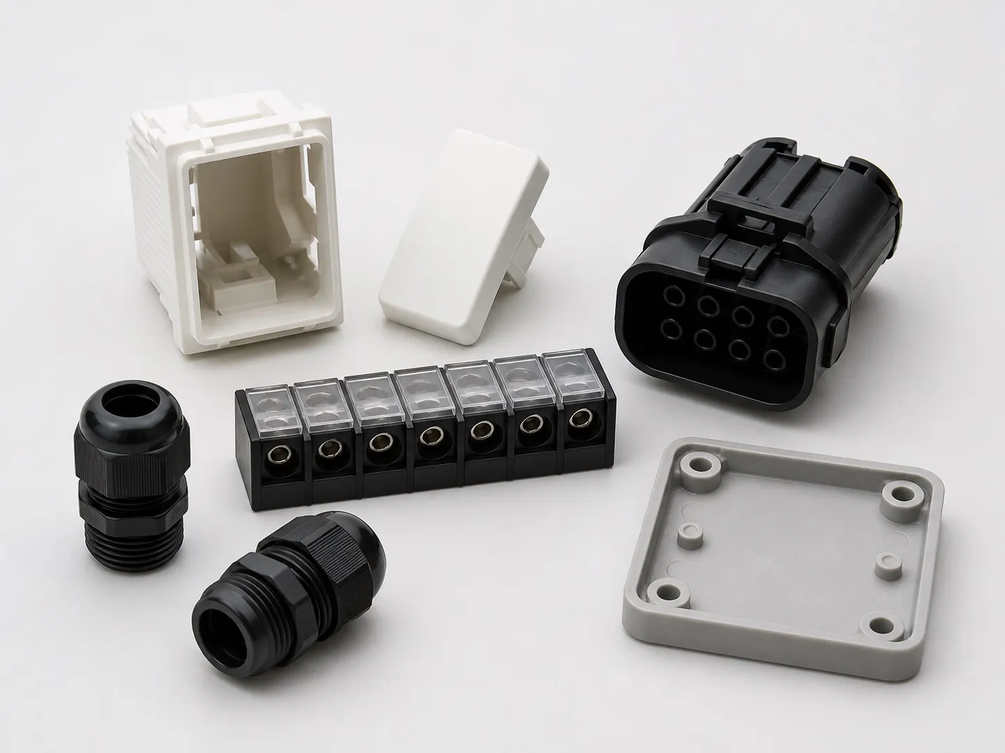 Injection-moulded electrical and electronic components
